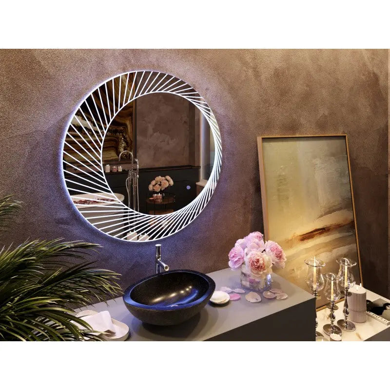 Belbagno - Belbagno Bucciano LED Bath Mirror 800mm - Glass - Aqualux Bathrooms