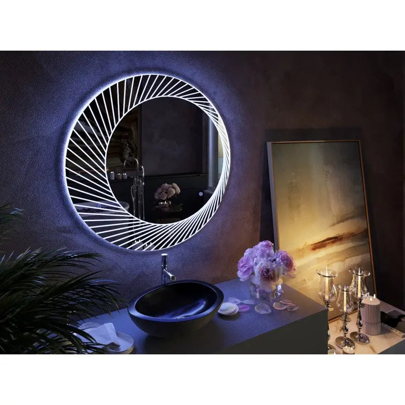 Belbagno - Belbagno Bucciano LED Bath Mirror 800mm - Glass - Aqualux Bathrooms