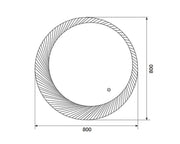 Belbagno - Belbagno Bucciano LED Bath Mirror 800mm - Glass - Aqualux Bathrooms