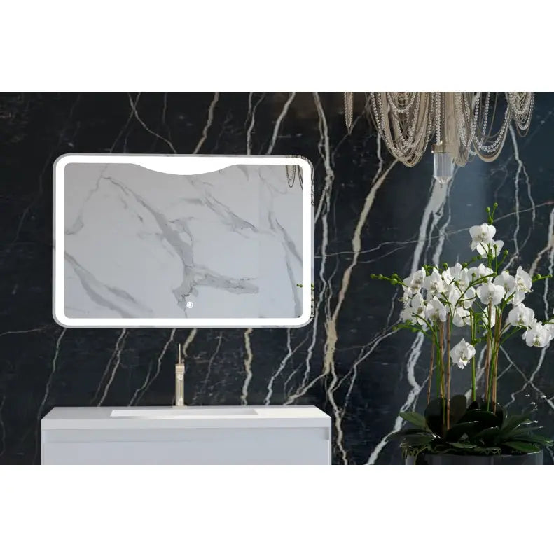 Belbagno - Belbagno Bath Mirror LED 900mm - Glass - Aqualux Bathrooms