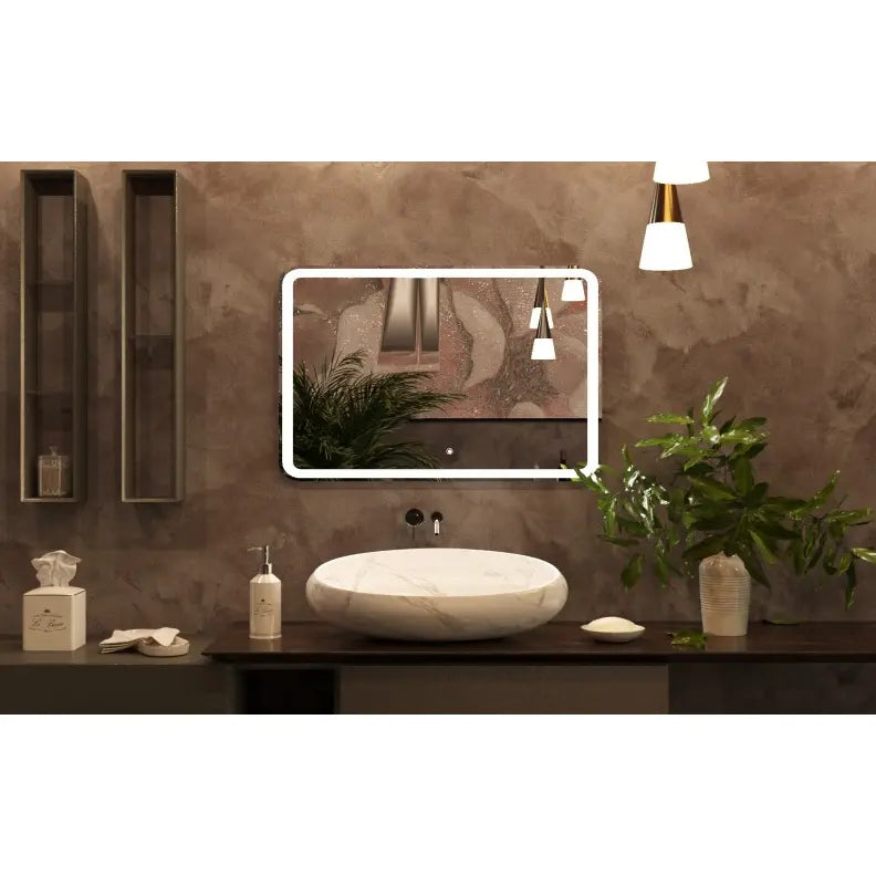 Belbagno - Belbagno Bath Mirror LED 900mm - Glass - Aqualux Bathrooms