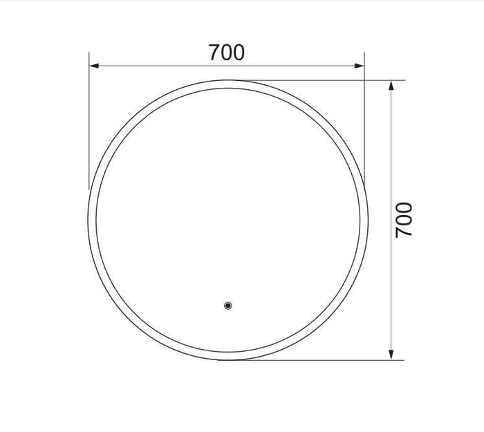 Belbagno Marmo Led Bath Mirror 700mm - Glass