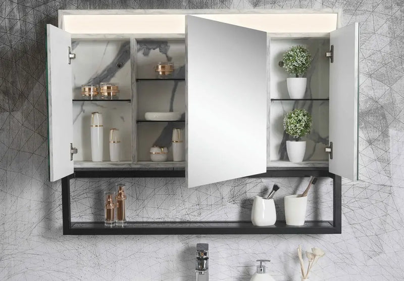 Belbagno - Belbagno Zero Led Mirror Cabinet 1000mm- Callacatta - Aqualux Bathrooms
