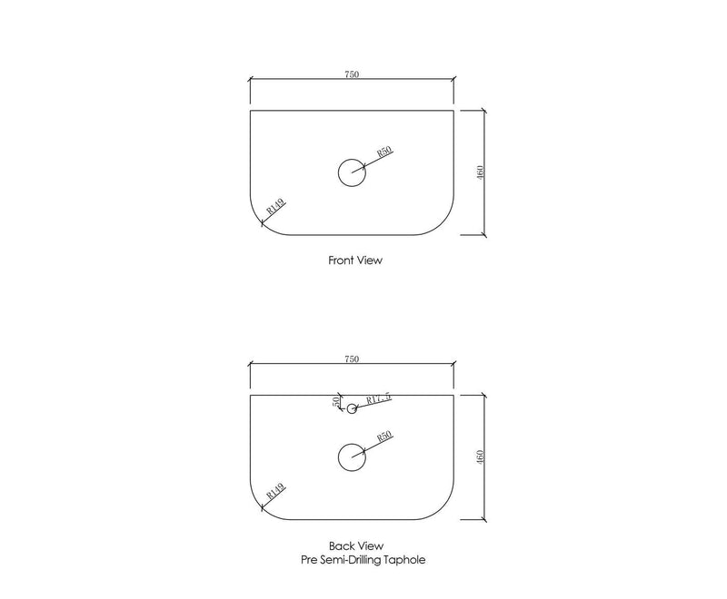 Otti Bondi Matte White Fluted 750mm Curve Single Bowl Wall Hung Vanity
