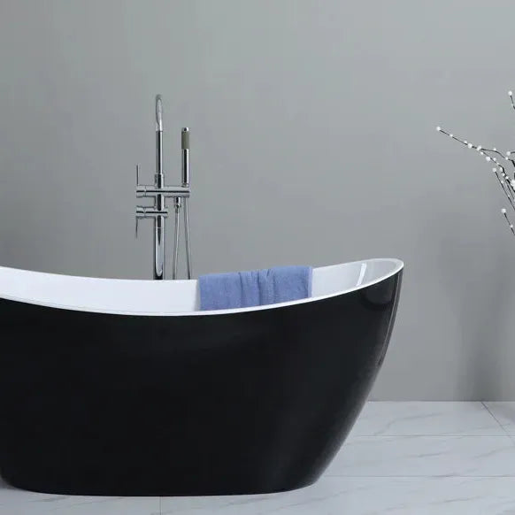 Evie Freestanding Bathtub 1500mm - Gloss Black and White