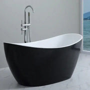 Evie Freestanding Bathtub 1500mm - Gloss Black and White - Aqualux Bathrooms- Poseidon