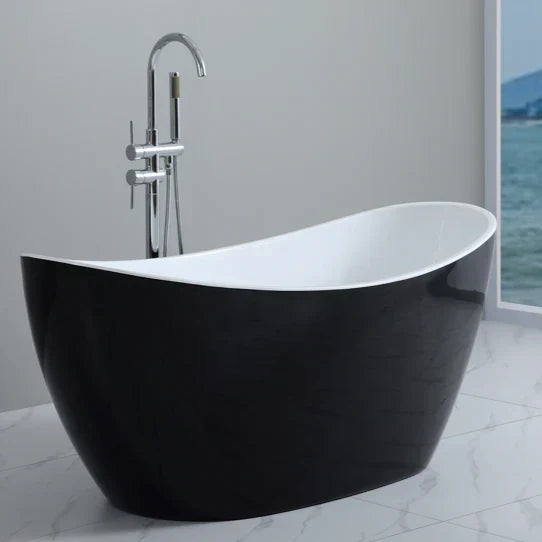 Evie Freestanding Bathtub 1500mm - Gloss Black and White