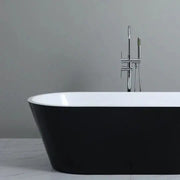 Ovia Black Free Standing - Non Overflow Bathtub - Aqualux Bathrooms- Poseidon