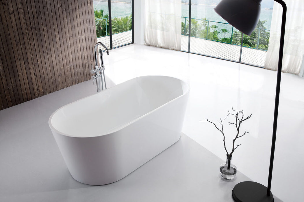 Riva Shanty Oval Freestanding Bathtub 1500mm - Gloss White