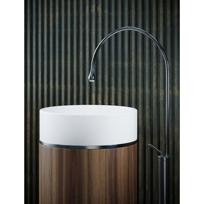 Belbagno Tesoro Pedestal Basin 380mm - Brushed Gun Metal