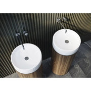Belbagno - Belbagno Tesoro Pedestal Basin 380mm - Brushed Gun Metal - Aqualux Bathrooms