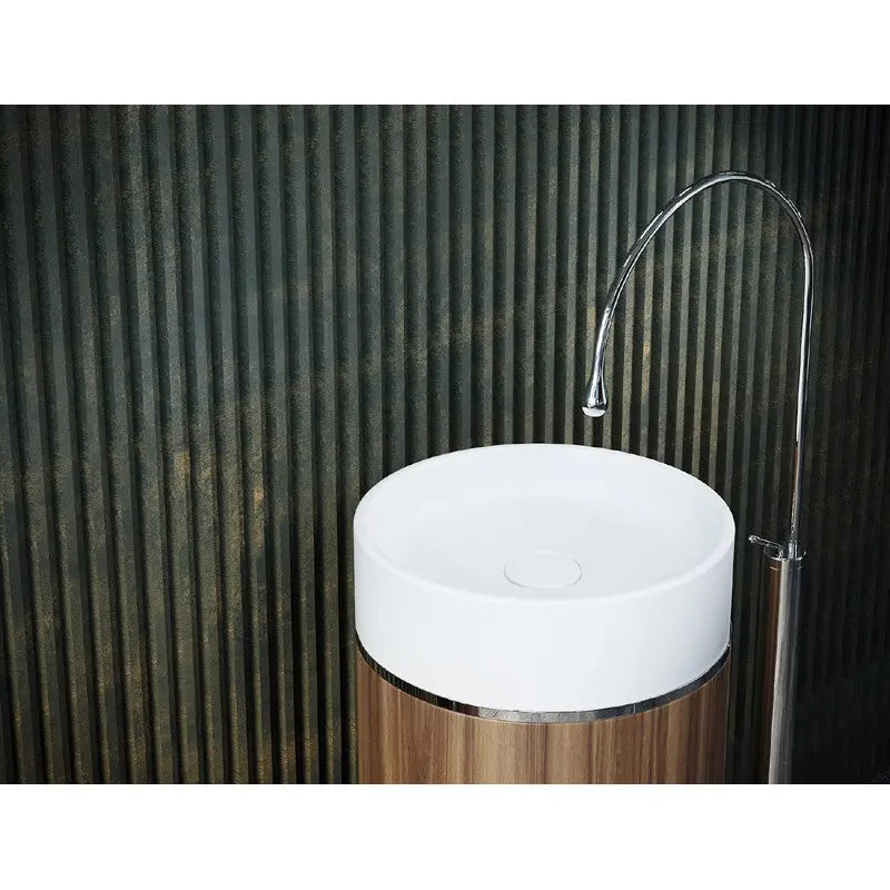 Belbagno - Belbagno Tesoro Pedestal Basin 380mm - Chrome - Aqualux Bathrooms