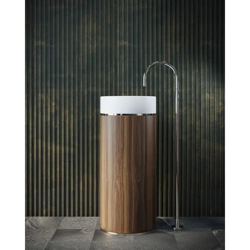 Belbagno - Belbagno Tesoro Pedestal Basin 380mm - Chrome - Aqualux Bathrooms