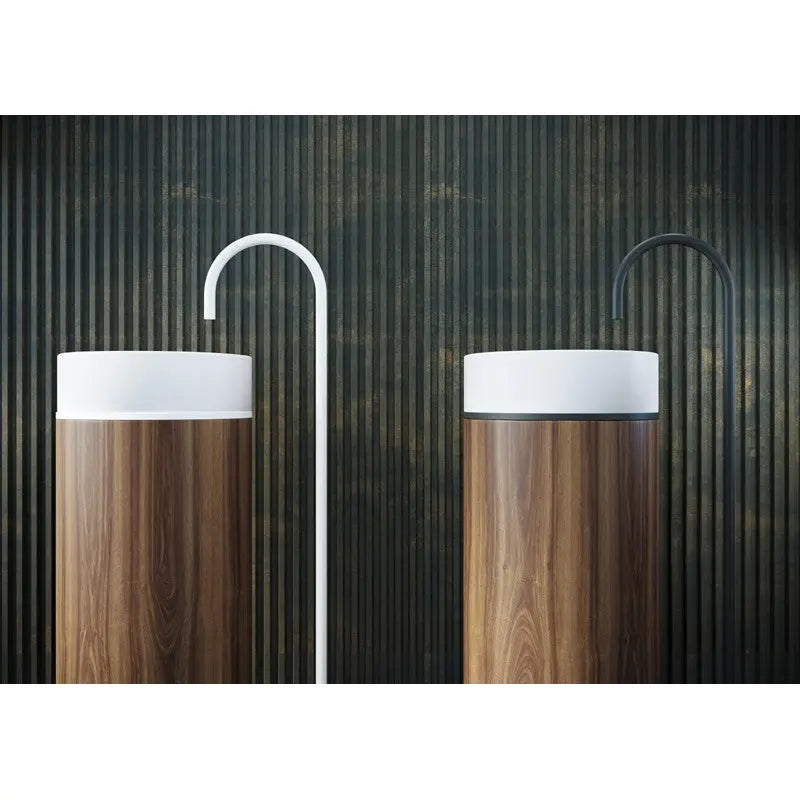 Belbagno - Belbagno Tesoro Pedestal Basin 380mm - Matt Black - Aqualux Bathrooms