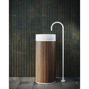 Belbagno - Belbagno Tesoro Pedestal Basin 380mm - Matt White - Aqualux Bathrooms