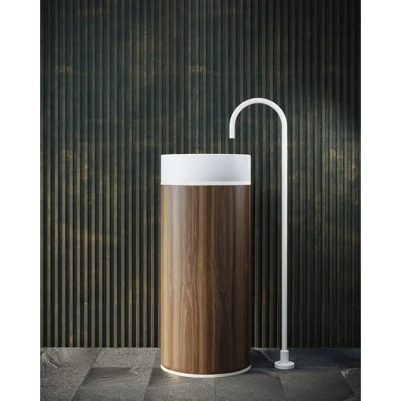 Belbagno - Belbagno Tesoro Pedestal Basin 380mm - Matt White - Aqualux Bathrooms