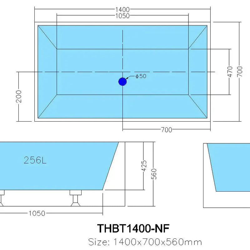 Theo Back To Wall Bathtub - Overflow - Aqualux Bathrooms- Poseidon