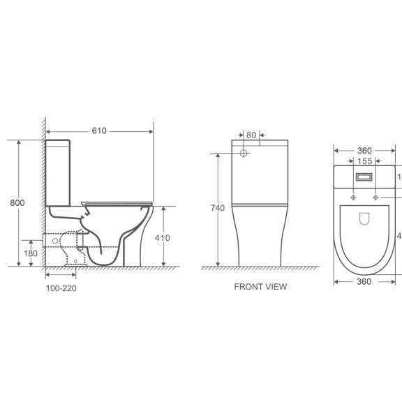 Toi Back-to-Wall Toilet Suite