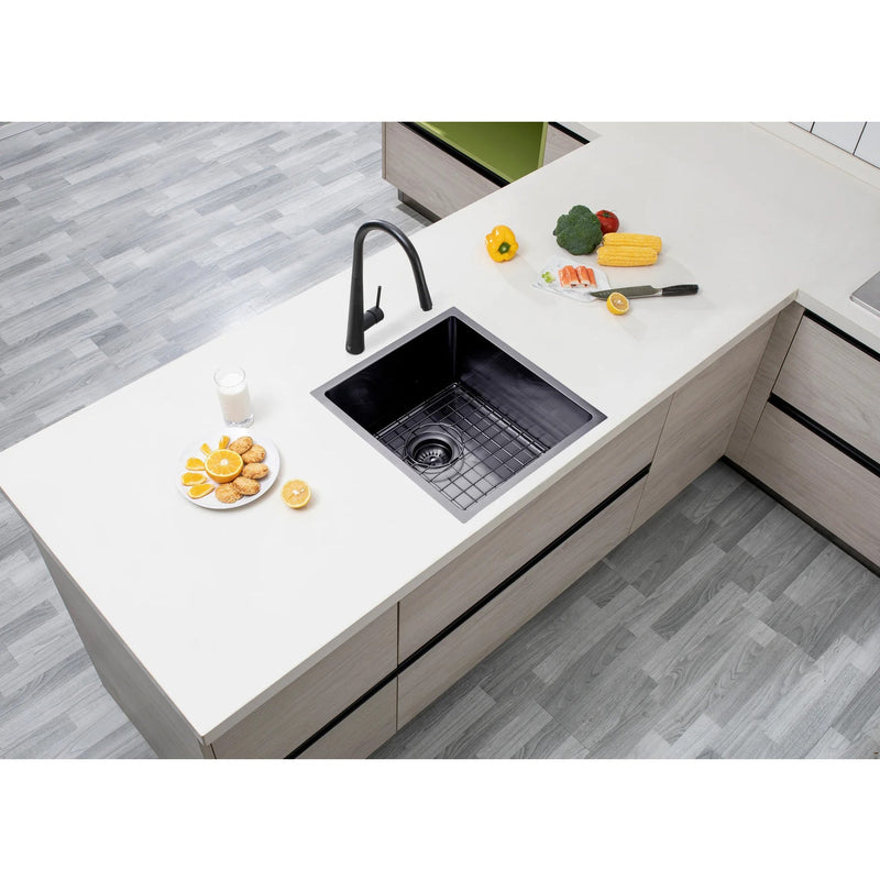 390x450x215mm 1.2mm Handmade Top/Undermount Single Bowl Kitchen Sink