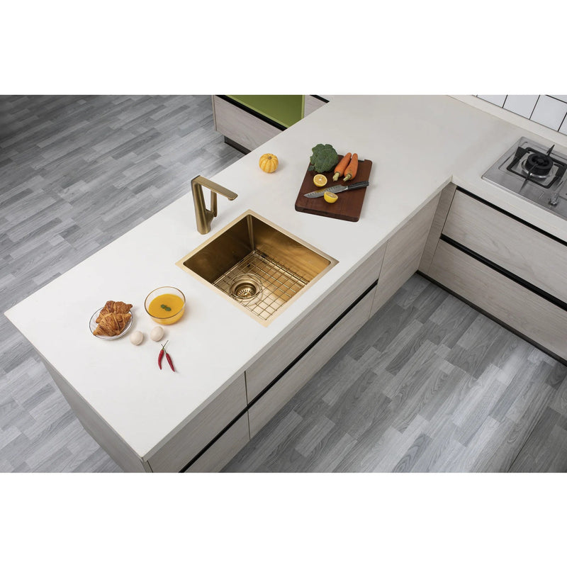 390x450x215mm 1.2mm Handmade Top/Undermount Single Bowl Kitchen Sink