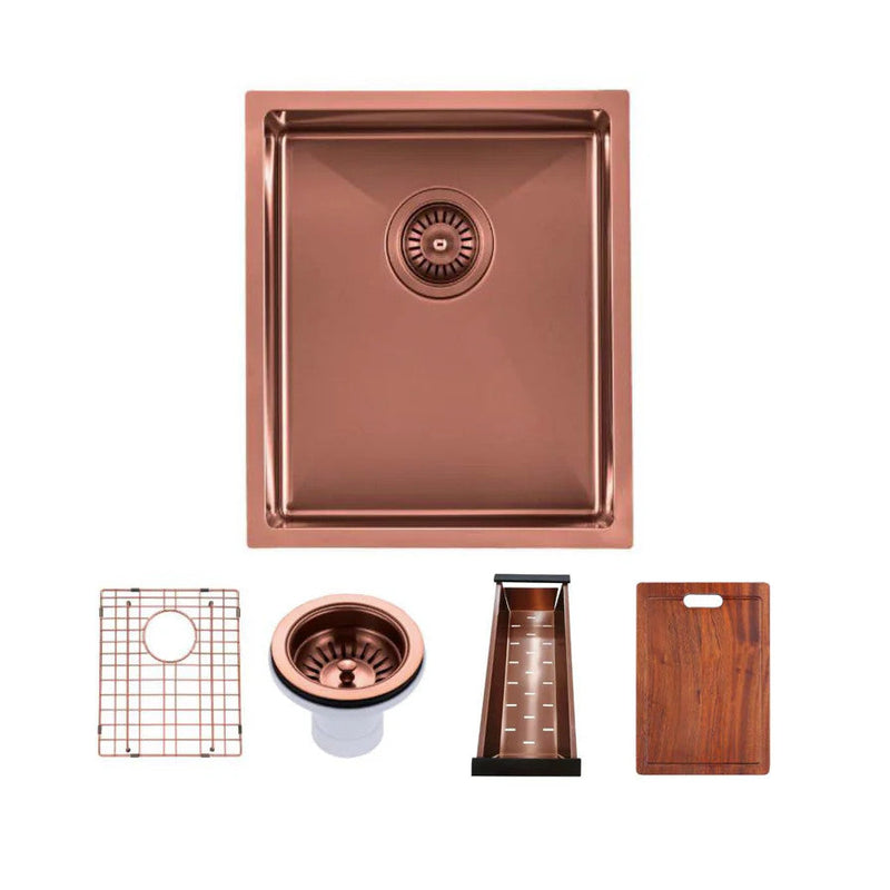 390x450x215mm 1.2mm Handmade Top/Undermount Single Bowl Kitchen Sink