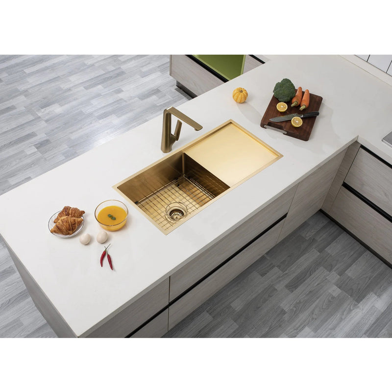 960*450*230mm Hand-Made Single Bowl Kitchen Sink(Round Edges)