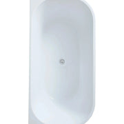 Elivia White Back to wall Bathtub - Non Overflow - Aqualux Bathrooms- Poseidon