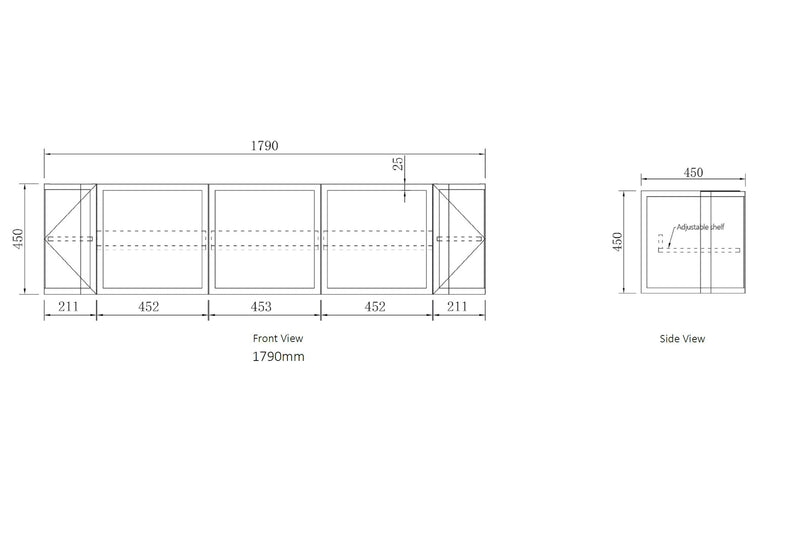 Otti Hampshire Satin Black 1800mm Curve Double Bowl Wall Hung Vanity