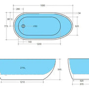 Vera Freestanding Bathtub - Aqualux Bathrooms- Poseidon