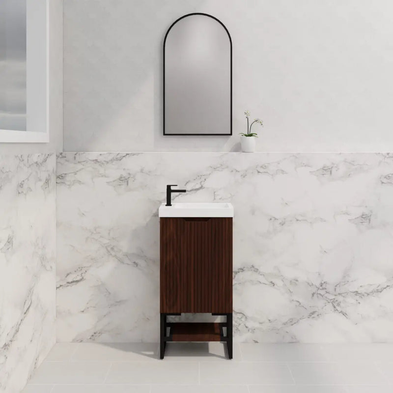 ABS Riva - Riva Bali Mini Freestanding Vanity 450mm - Brown Oak - Aqualux Bathrooms
