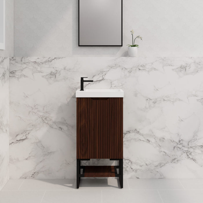 Riva Bali Mini Freestanding Vanity 450mm - Brown Oak