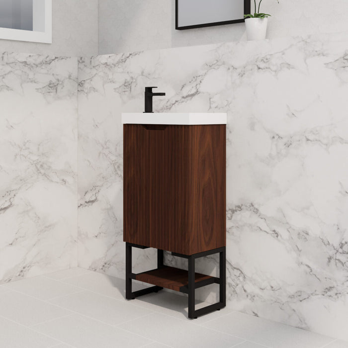 Riva Bali Mini Freestanding Vanity 450mm - Brown Oak