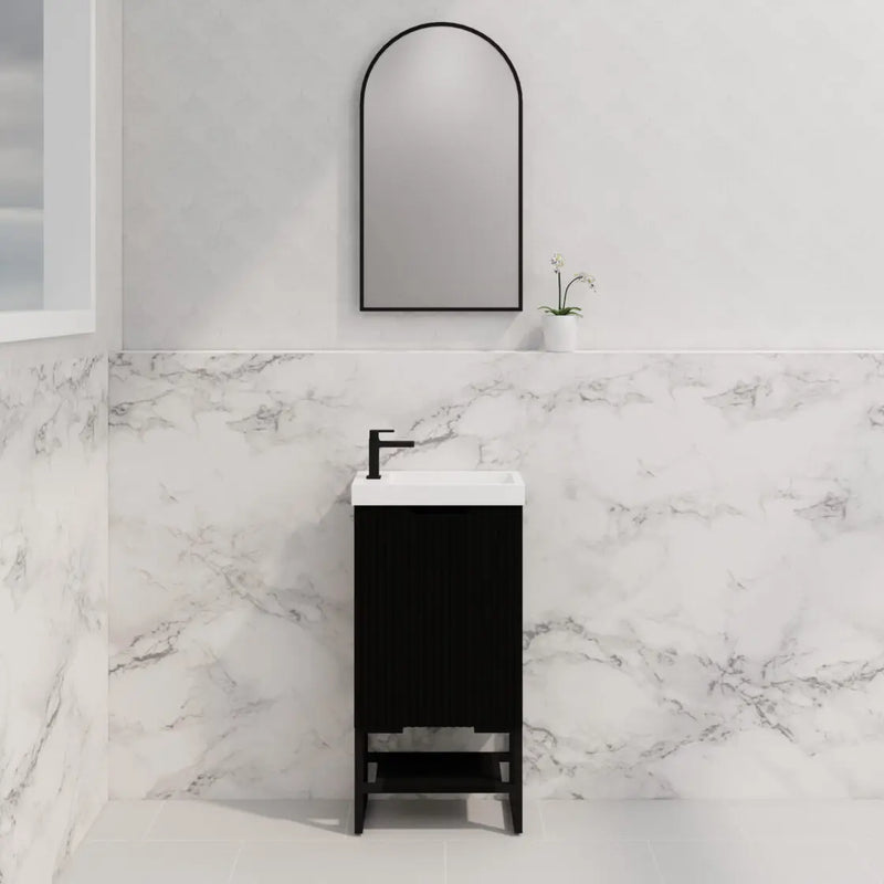 ABS Riva - Riva Bali Mini Freestanding Vanity 450mm - Matt Black - Aqualux Bathrooms