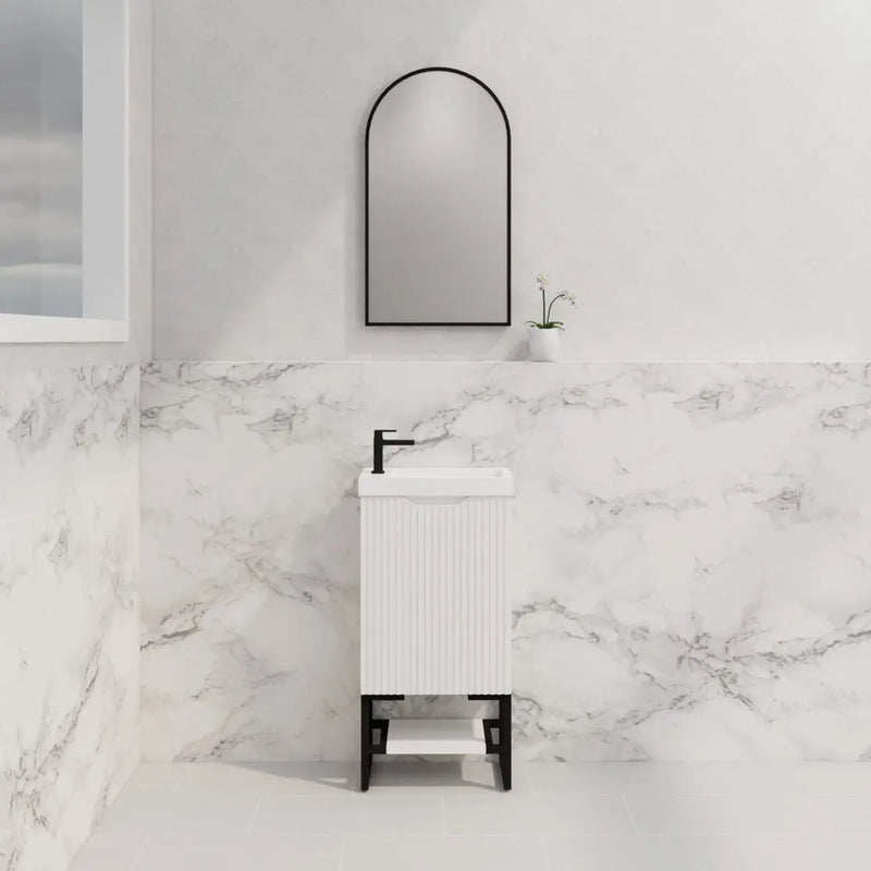 ABS Riva - Riva Bali Mini Freestanding Vanity 450mm - Matt White - Aqualux Bathrooms