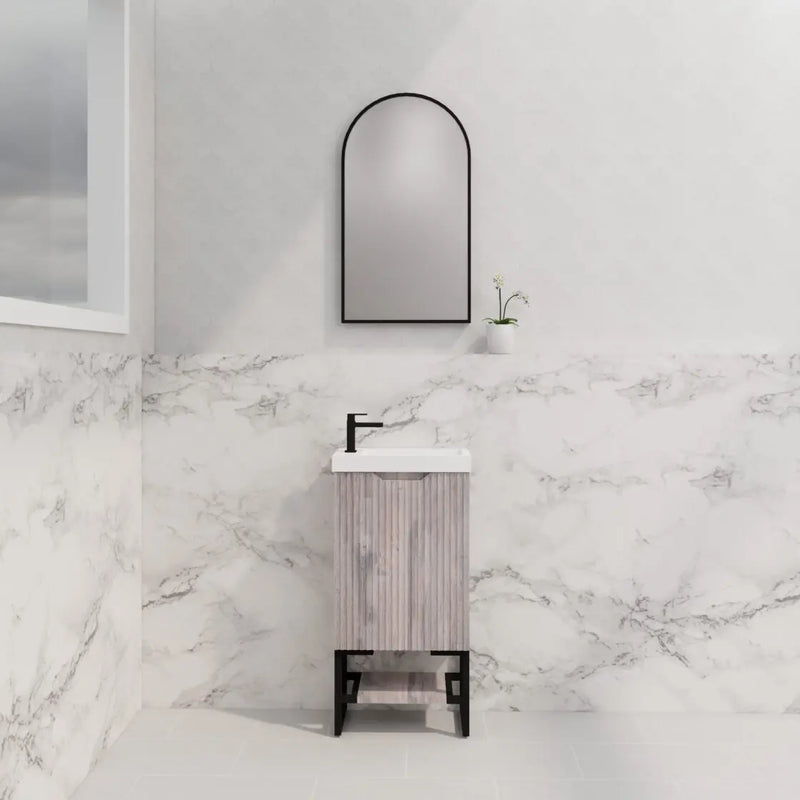 ABS Riva - Riva Bali Mini Freestanding Vanity 450mm - White Oak - Aqualux Bathrooms