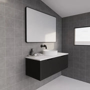ABS Riva - Riva Vienna Wall Hung Single Bowl Vanity 1200mm - Matt Black - Aqualux Bathrooms