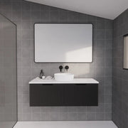 ABS Riva - Riva Vienna Wall Hung Single Bowl Vanity 1200mm - Matt Black - Aqualux Bathrooms