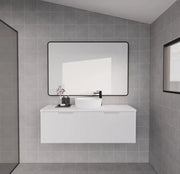 ABS Riva - Riva Vienna Wall Hung Single Bowl Vanity 1200mm - Matt White - Aqualux Bathrooms