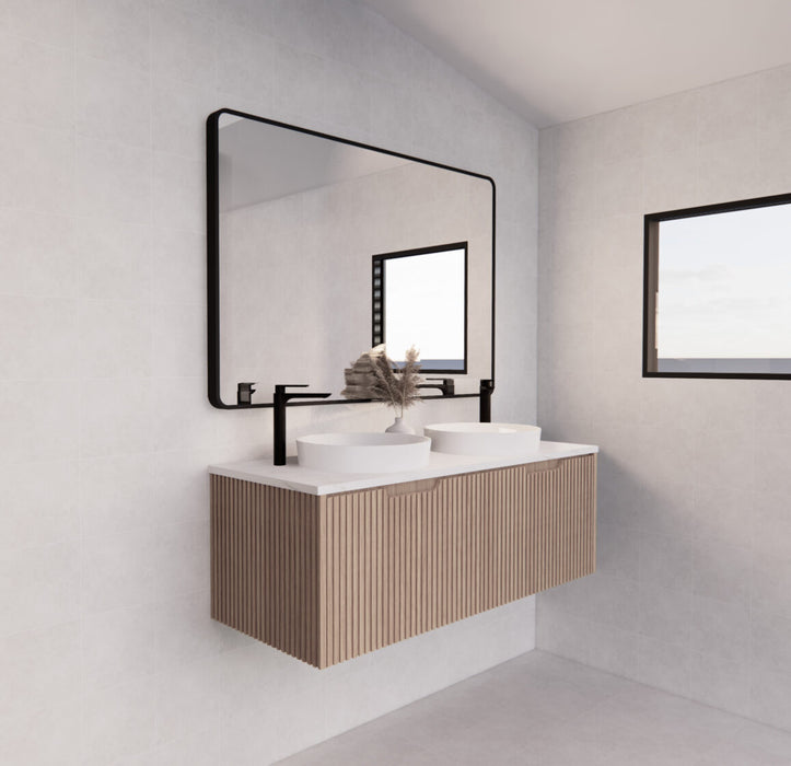 Riva Vienna Wall Hung Double Bowl Vanity 1200mm - American Oak