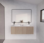 ABS Riva - Riva Vienna Wall Hung Double Bowl Vanity 1200mm - American Oak - Aqualux Bathrooms