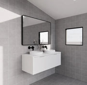 ABS Riva - Riva Vienna Wall Hung Double Bowl Vanity 1200mm - Matt White - Aqualux Bathrooms