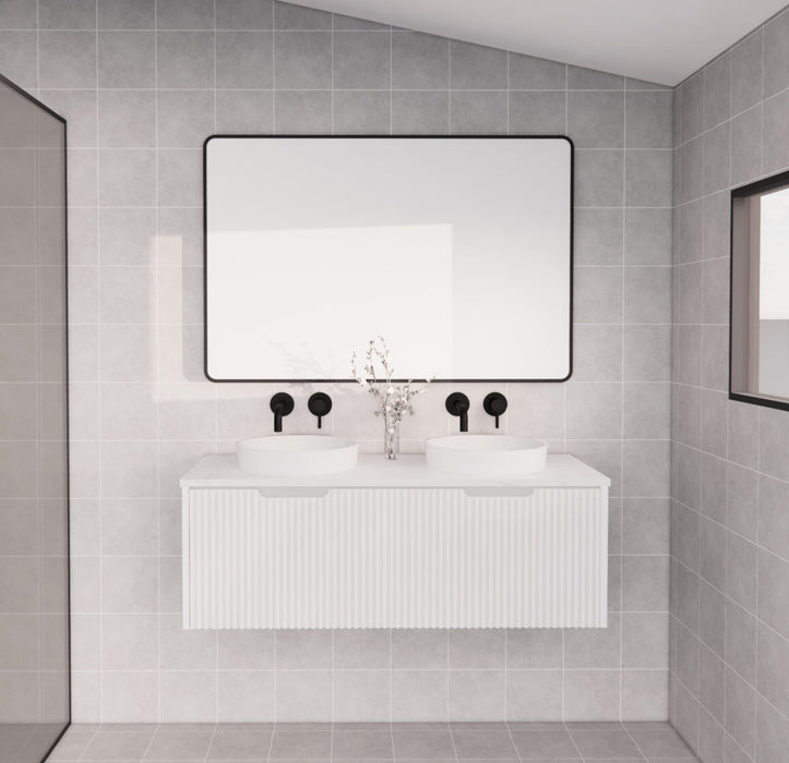 Riva Vienna Wall Hung Double Bowl Vanity 1200mm - Matt White