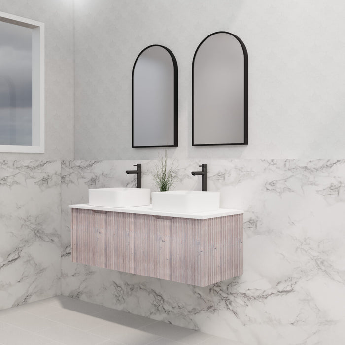 Riva Vienna Wall Hung Double Bowl Vanity 1200mm - White Oak