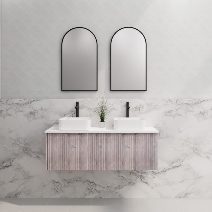 Riva Vienna Wall Hung Double Bowl Vanity 1200mm - White Oak