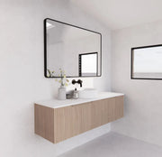 ABS Riva - Riva Vienna Wall Hung Single Bowl Vanity 1500mm - American Oak - Aqualux Bathrooms