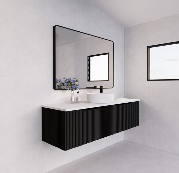 Riva Vienna Wall Hung Single Bowl Vanity 1500mm - Matt Black