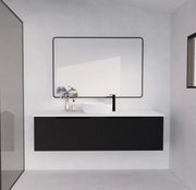 ABS Riva - Riva Vienna Wall Hung Single Bowl Vanity 1500mm - Matt Black - Aqualux Bathrooms