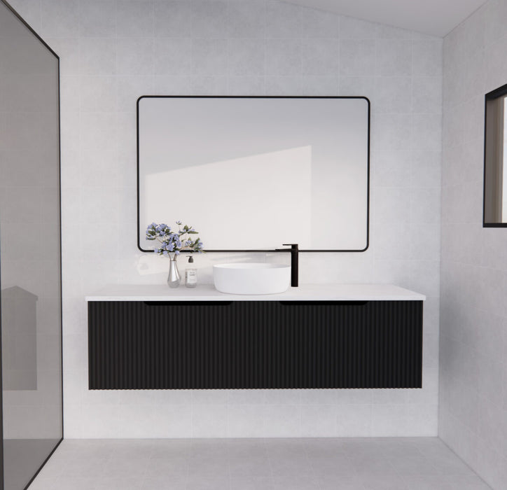 Riva Vienna Wall Hung Single Bowl Vanity 1500mm - Matt Black