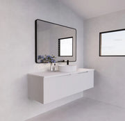 ABS Riva - Riva Vienna Wall Hung Single Bowl Vanity 1500mm - Matt White - Aqualux Bathrooms
