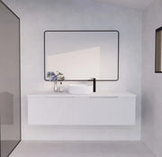 ABS Riva - Riva Vienna Wall Hung Single Bowl Vanity 1500mm - Matt White - Aqualux Bathrooms